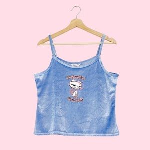 NAUGHTY KITTY VELVET TANK